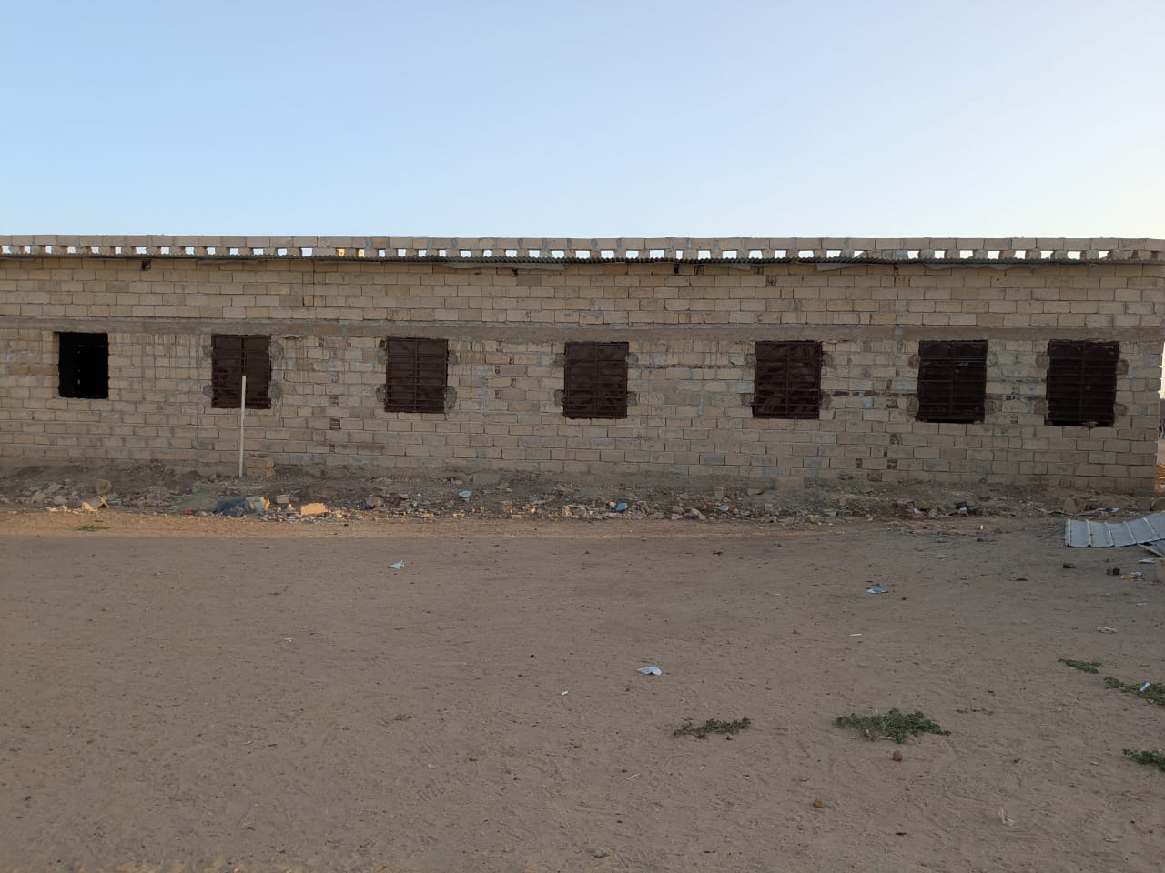 New school building under construction in White Nile State, Sudan